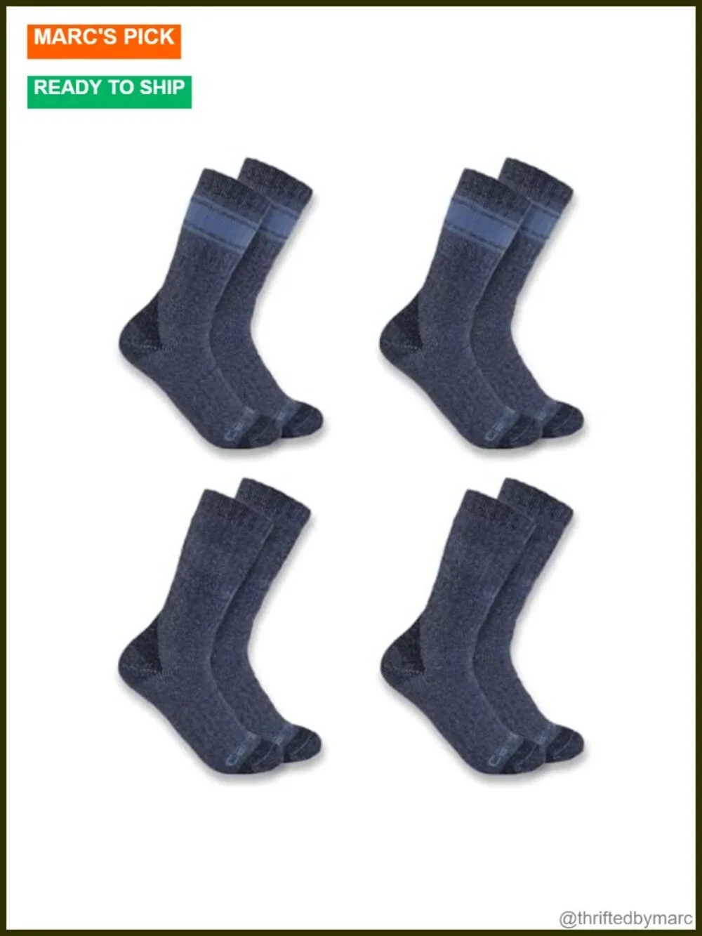Heavyweight Crew Socks 4-Pack, Wool Blend, Temperature-Regulating, Odor